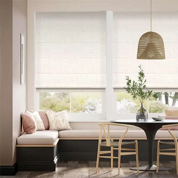 Rèm cửa xếp lớp roman màu trắng kem đẹp rẻ