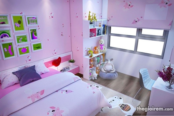 Màu hồng thạch anh trong thiết kế nội thất không gian phòng
