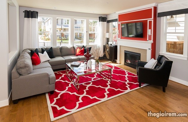Mẹo hay lựa chọn thảm trải sàn màu đỏ cho không gian phòng đón Tết