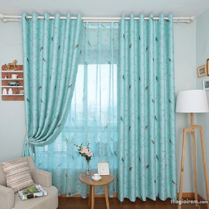 Rèm cửa xanh bạc hà – màu sắc hoàn hảo trong không gian phòng 