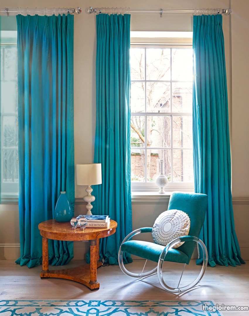 Rèm vải phòng khách hợp phong thủy rước lộc vào nhà