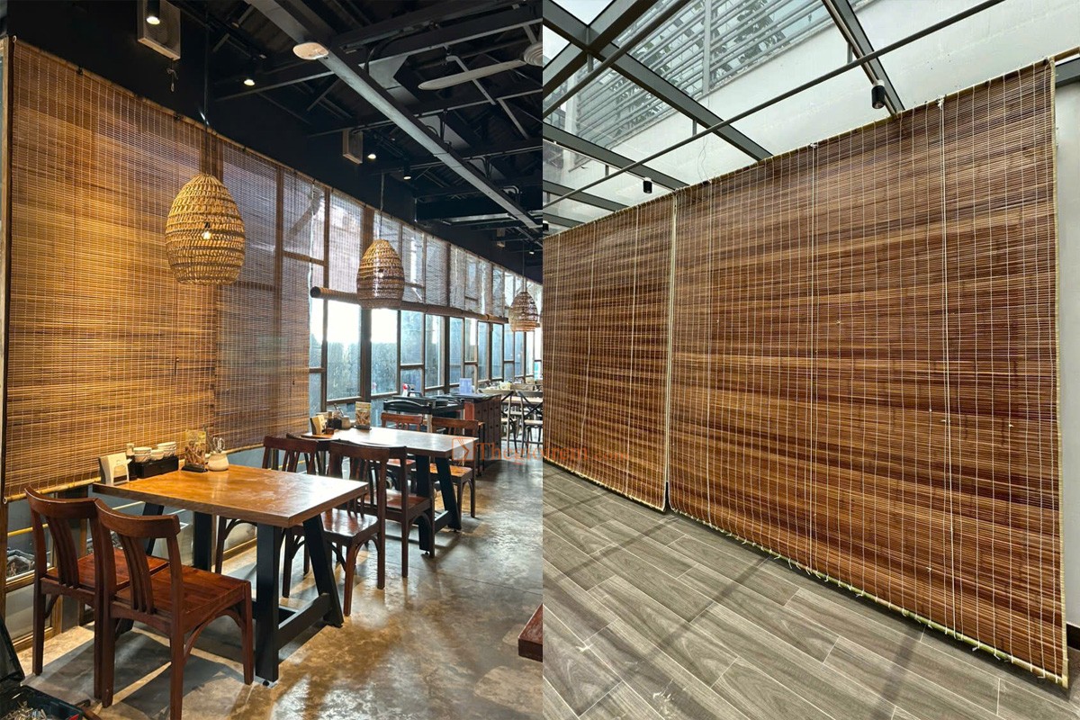 mành tre ngoài trời cho quán cafe