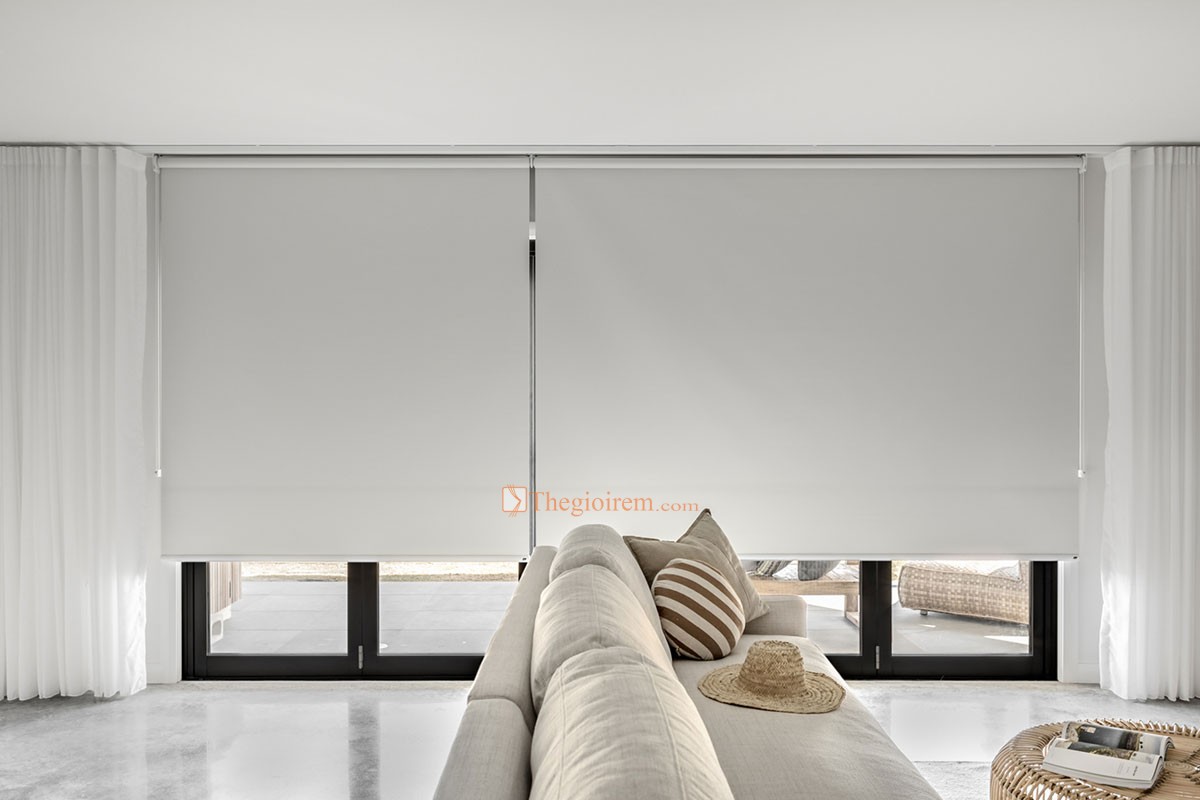 Rèm cuốn không cẩn khoan tường Rèm cuốn không cẩn khoan tường