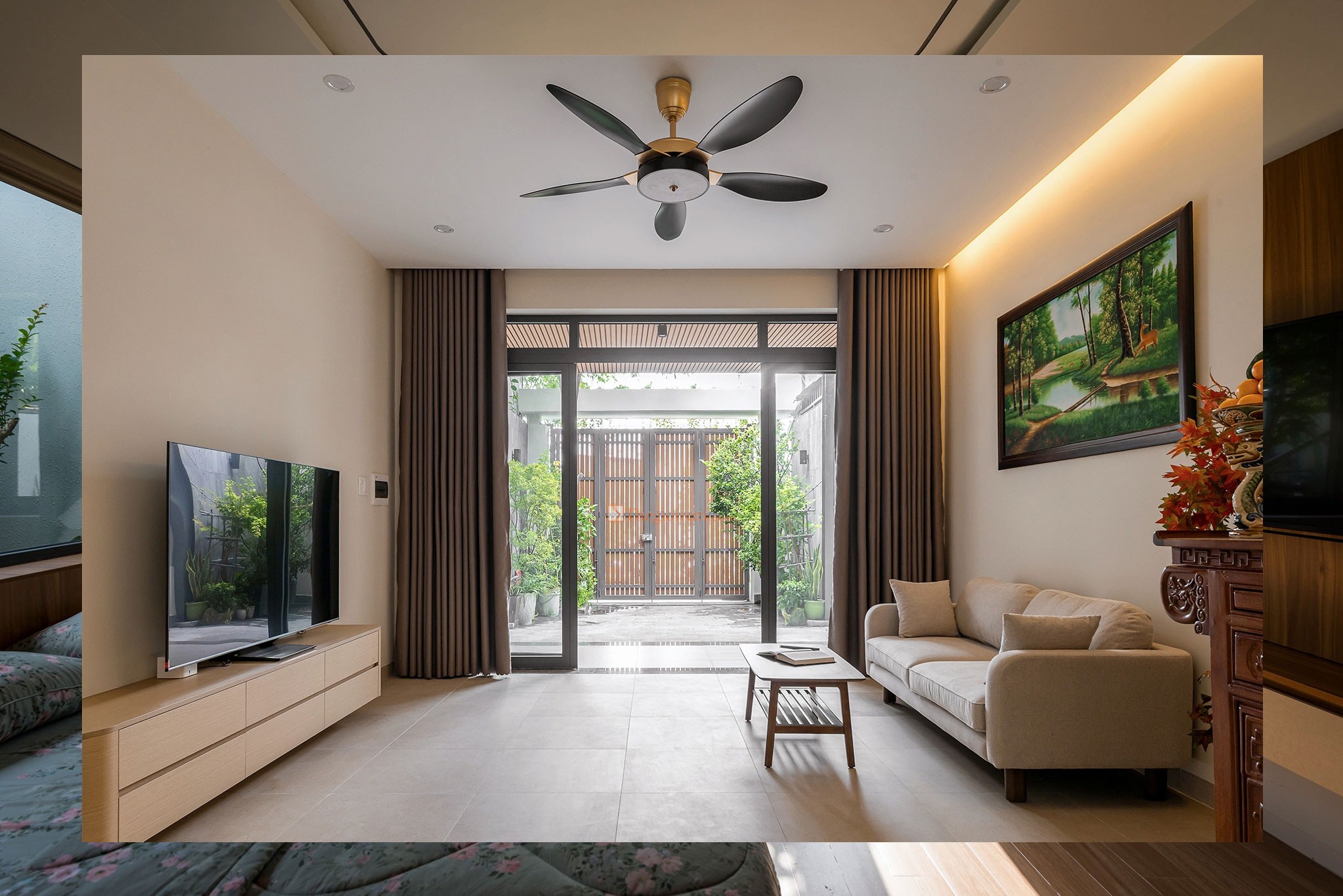rèm vải chống nắng cao cấp cho phòng khách